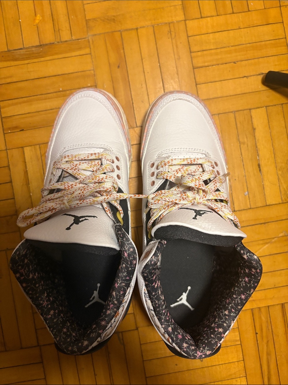 Jordan Kids White Sneakers with Pink Accents